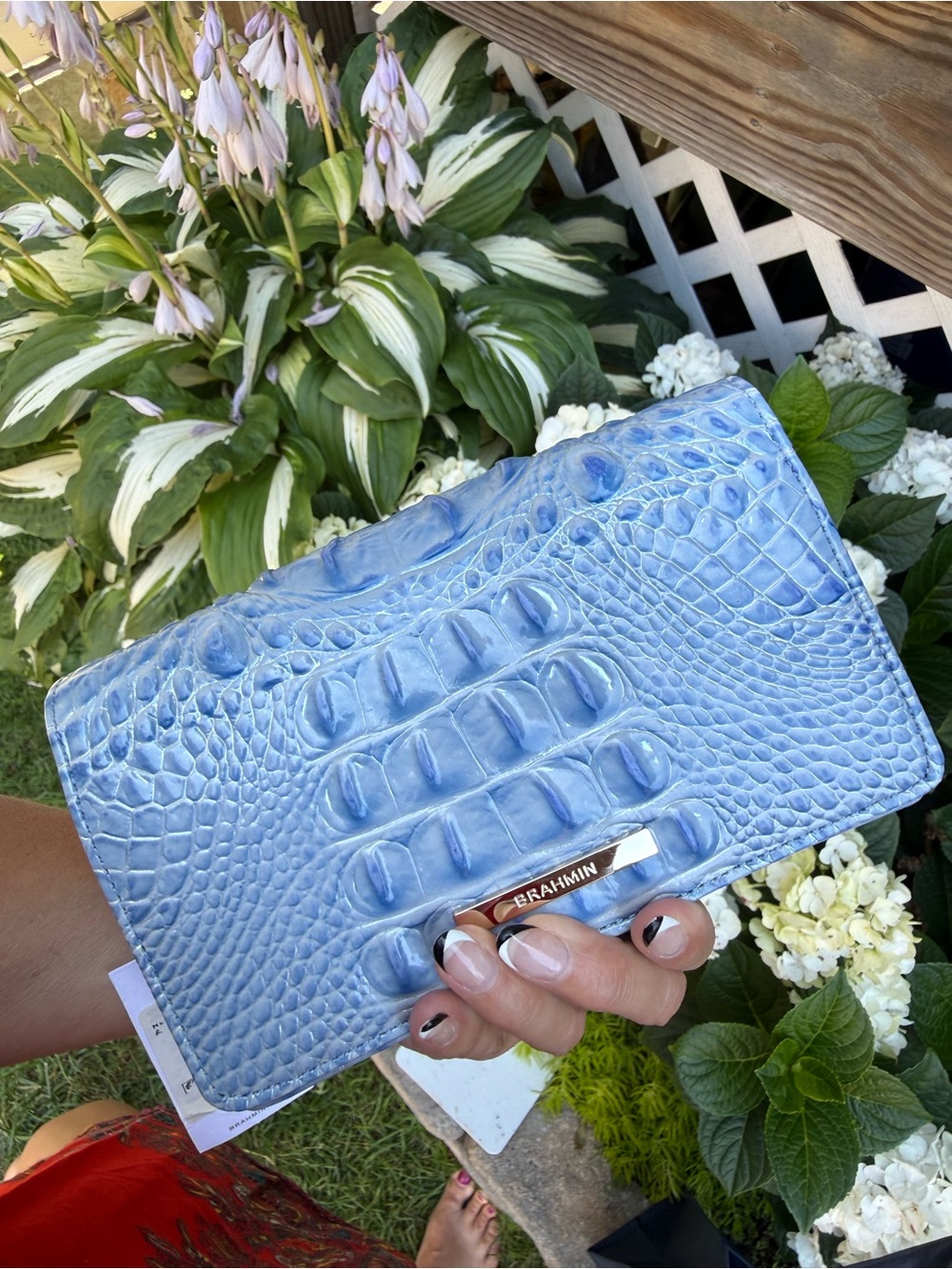 Brahmin Minuette Crossbody Clutch Heavenly Blue Croc Embossed Melbourne Leather - Picture 7 of 9